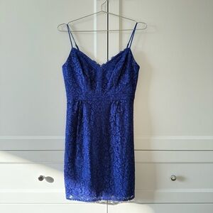 J. Crew Royal Blue Lace Mini Dress